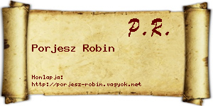 Porjesz Robin névjegykártya